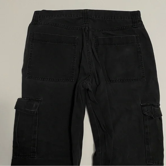 Wrangler Men's Black Cargo Style Pants 32x32 100% Cotton Y2K Grunge Streetwear